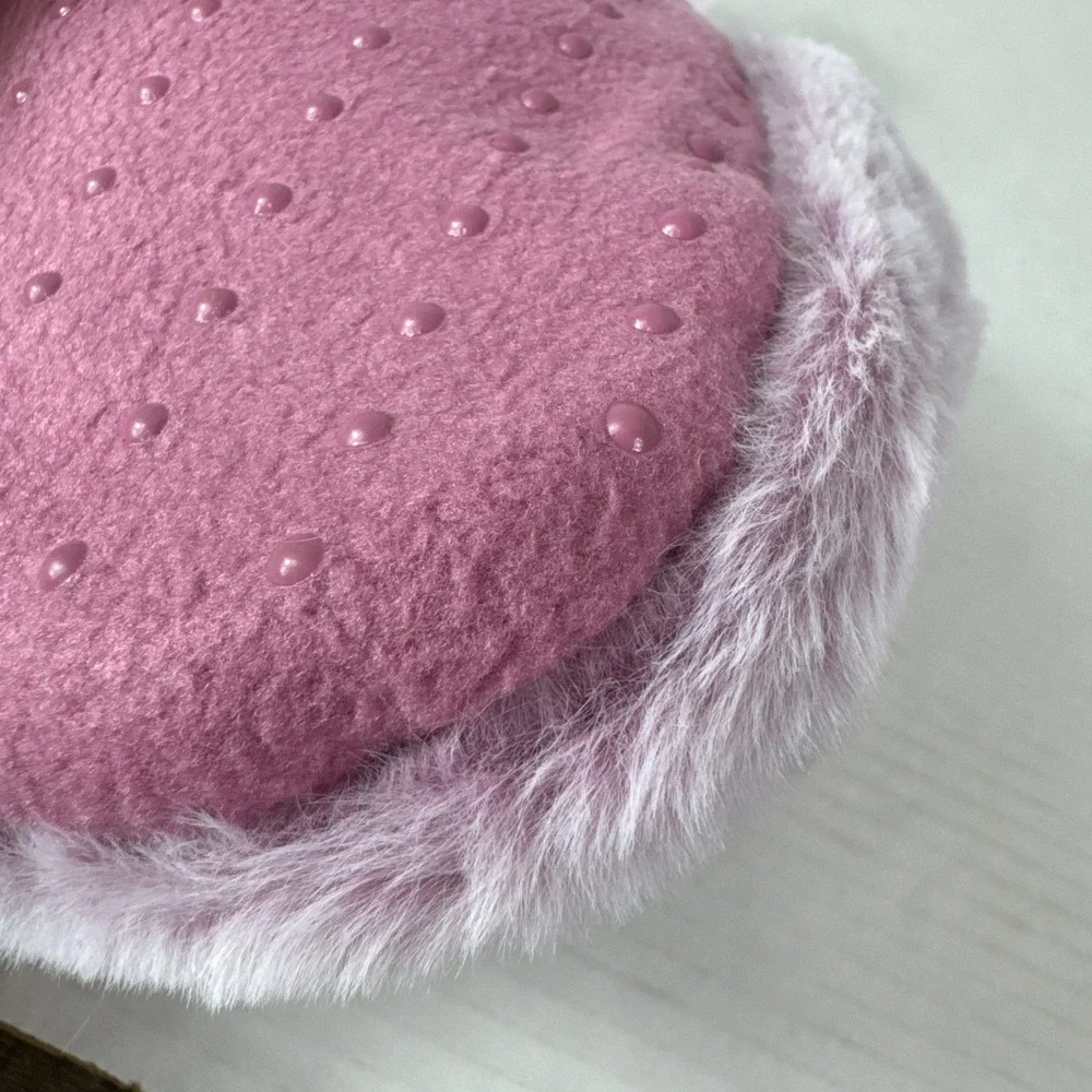 Auden Women's 0776 M/L 8-12‎ Faux Fur Slipper Socks Berry Gripper Bottom NWT